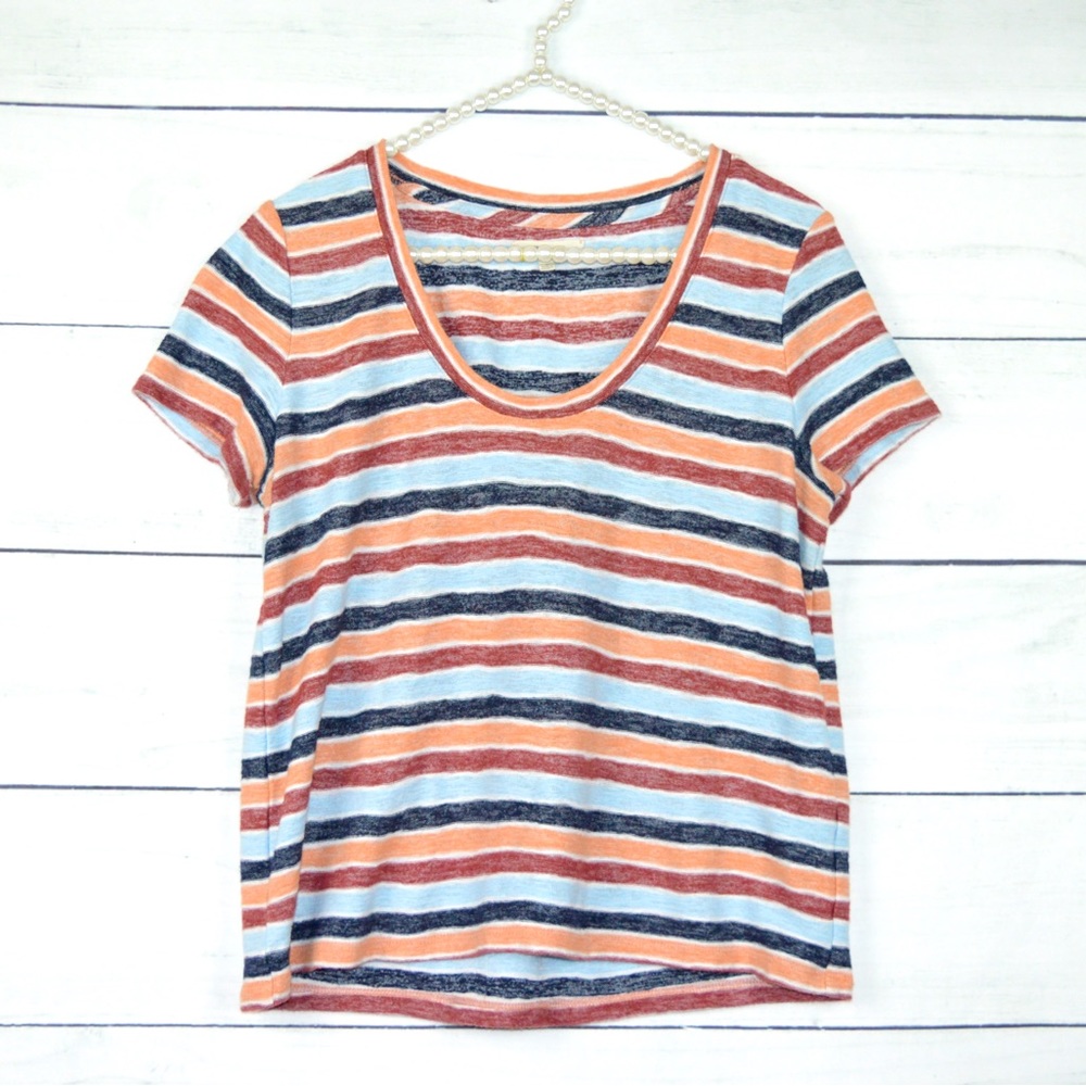 MADEWELL | Striped Red Blue T-shirt Blouse Size Small